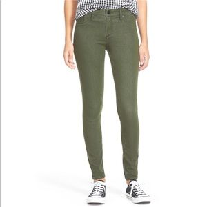 Army green skinny jeans